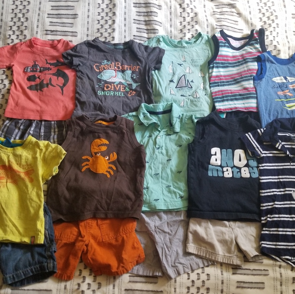 Lot of boys shorts n shirts & romper